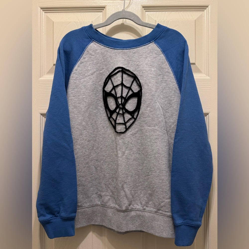 Hanna Andersson Marvel Spider-Man Sweatshirt, Size: 10 / 140cm, Color: Gray/Blue